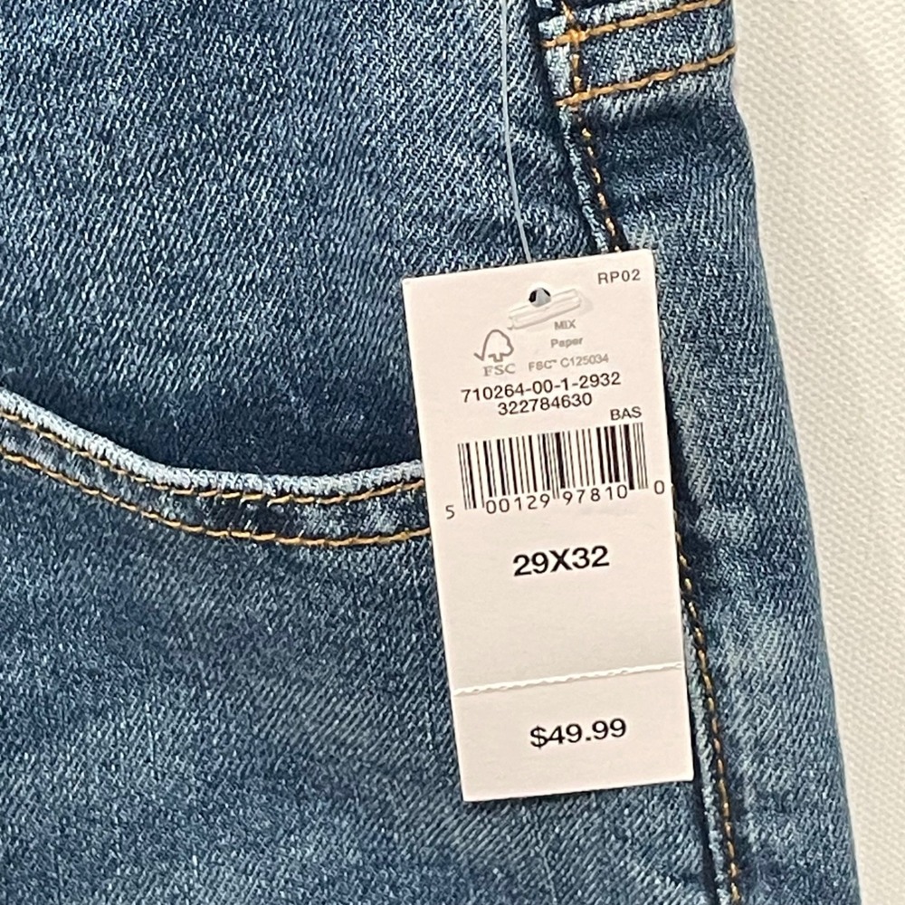 GAP Men Straight Fit Jeans Blue Wash GapFlex Mid Rise Size 29x32 New with Tags - Picture 3 of 9